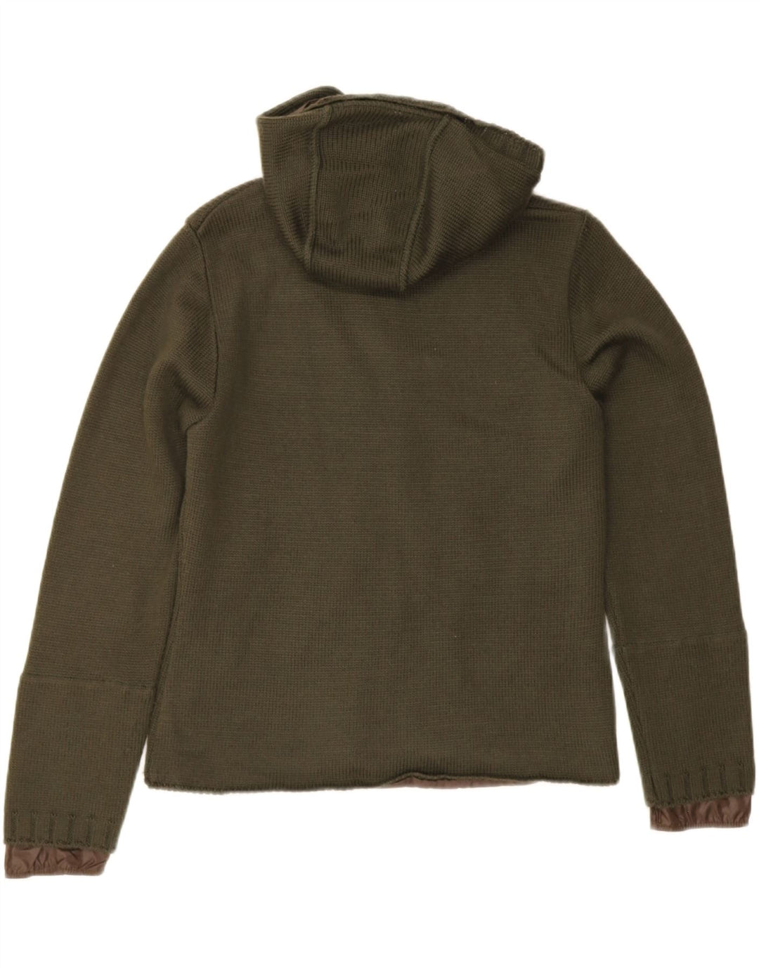 Jachetă bomber cu glugă din tricot Pinko pentru femei UK 10 Lână kaki mică