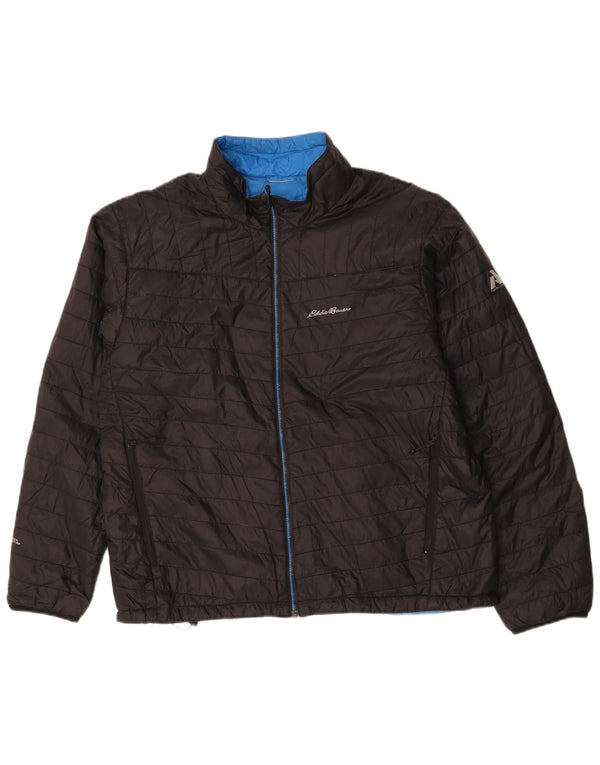 Jachetă căptușită pentru bărbați Eddie Bauer UK 42 XL poliester negru Sport