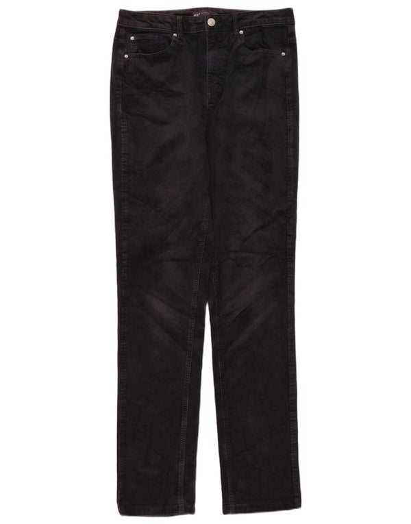Pantaloni din velur pentru femei Marks & Spencer UK 12 Medium W30 L33 Bleumarin