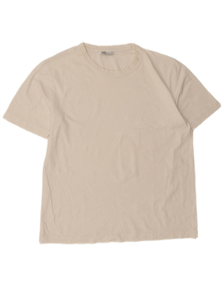 Tricou pentru bărbați Zara Top Medium Alb Bumbac