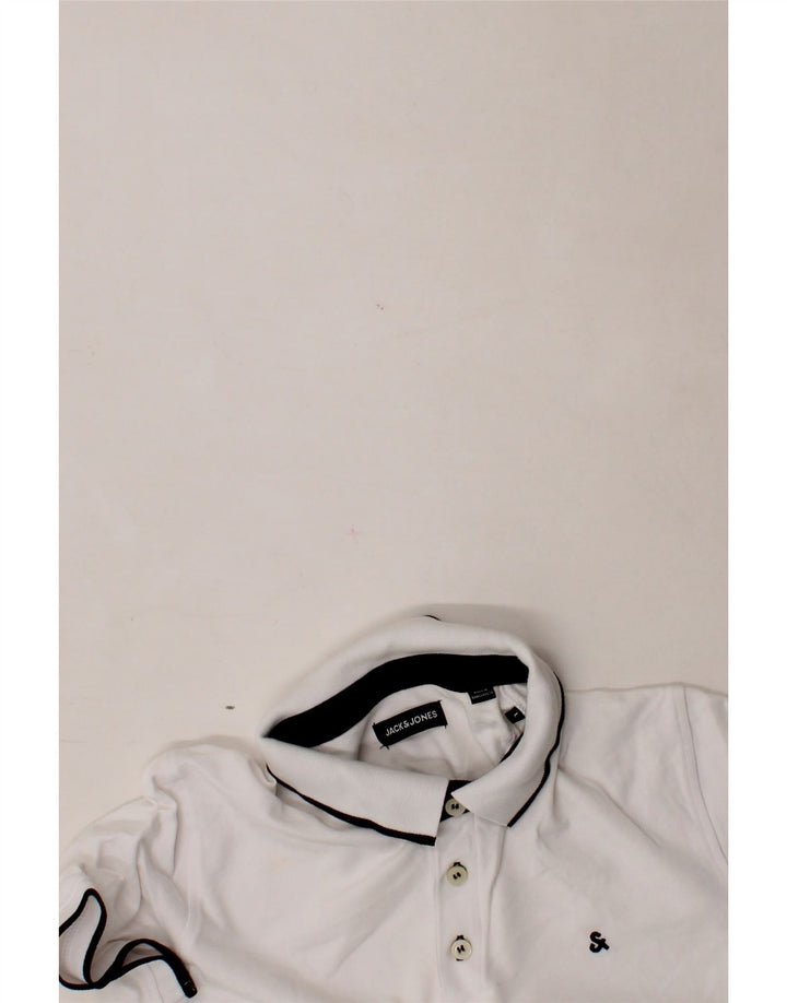 JACK & JONES Mens Polo Shirt Large White Cotton Vintage Jack & Jones and Second-Hand Jack & Jones from Messina Hembry 