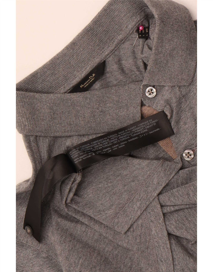 Tricou polo Massimo Dutti pentru bărbați, bumbac gri mare
