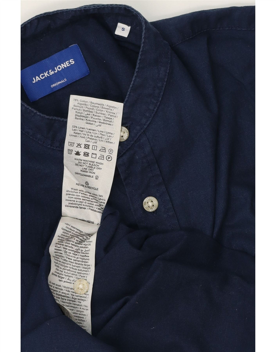 Cămașă cu mânecă scurtă pentru bărbați JACK & JONES, bumbac, albastru bleumarin