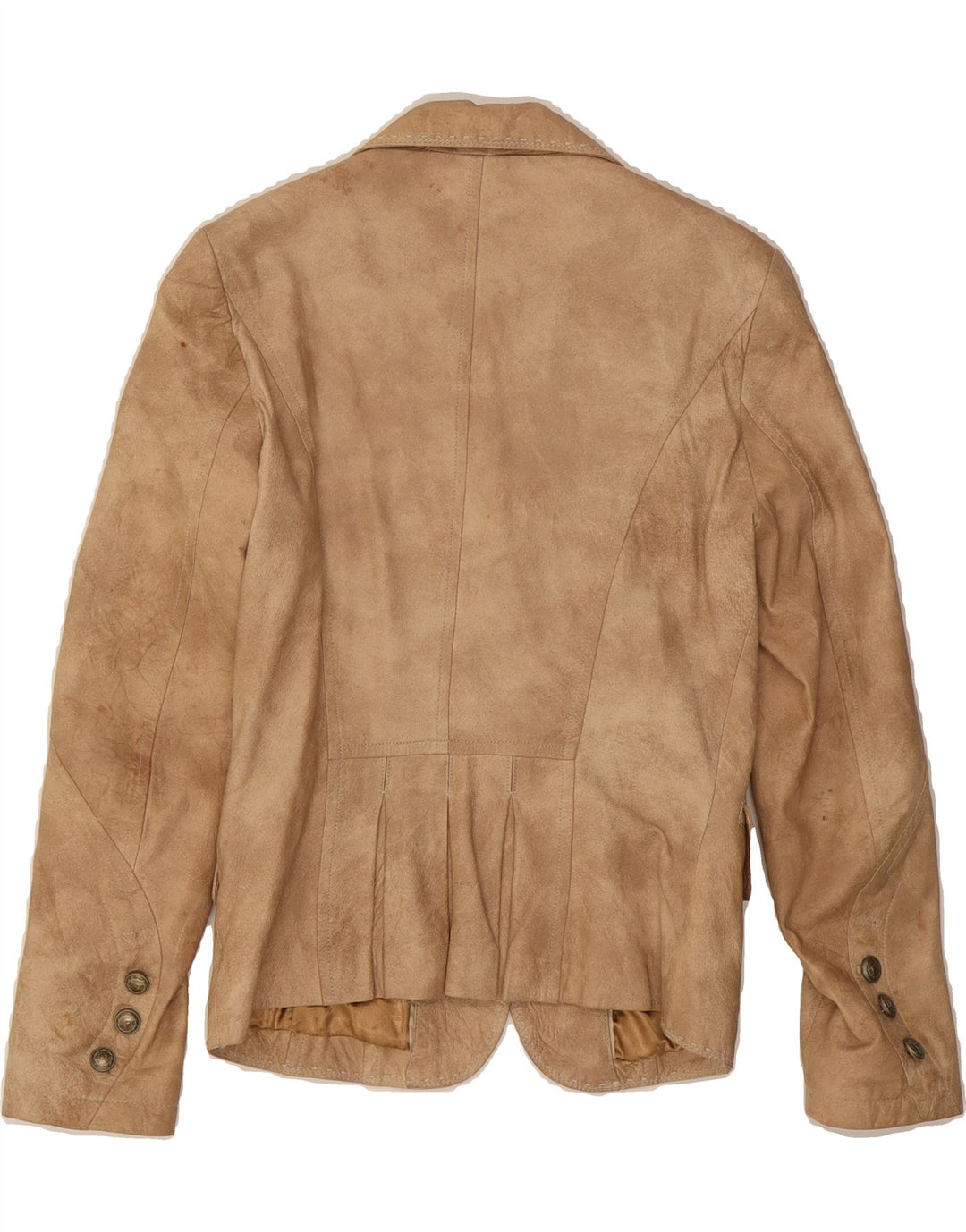 MARCO PECCI Womens 3 Button Blazer Jacket EU 38 Medium Beige Leather Vintage Marco Pecci and Second-Hand Marco Pecci from Messina Hembry 