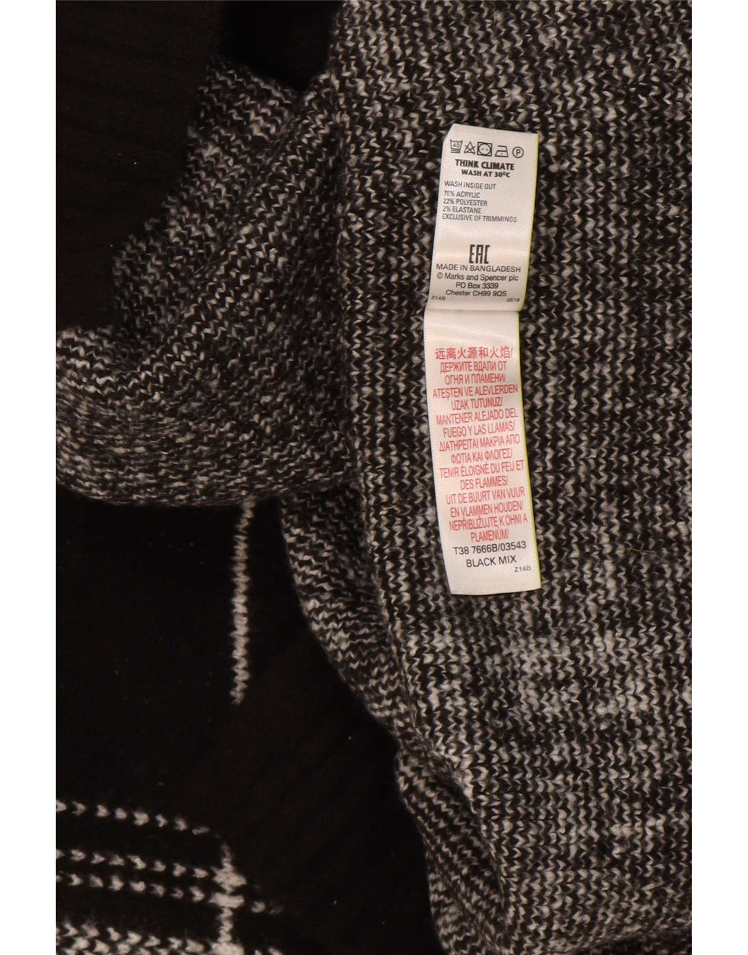 Pulover pentru bărbați Marks & Spencer cu gât roșu, mare, cu carouri acrilice