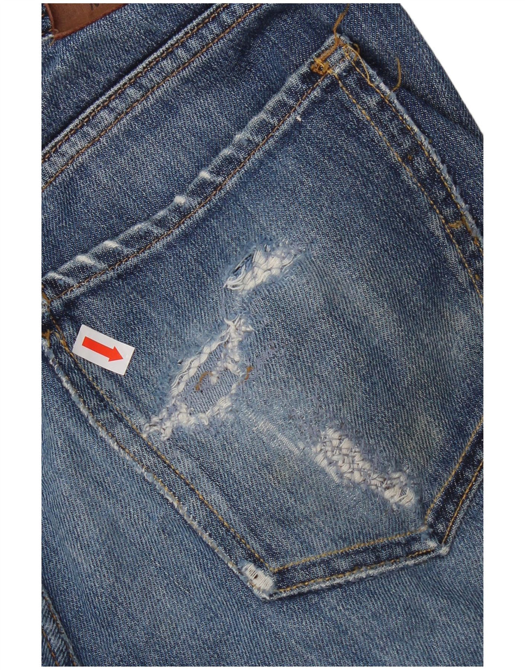 Massimo Dutti Blugi Distressed Straight pentru bărbați EU 42 Large W32 L29 Blue