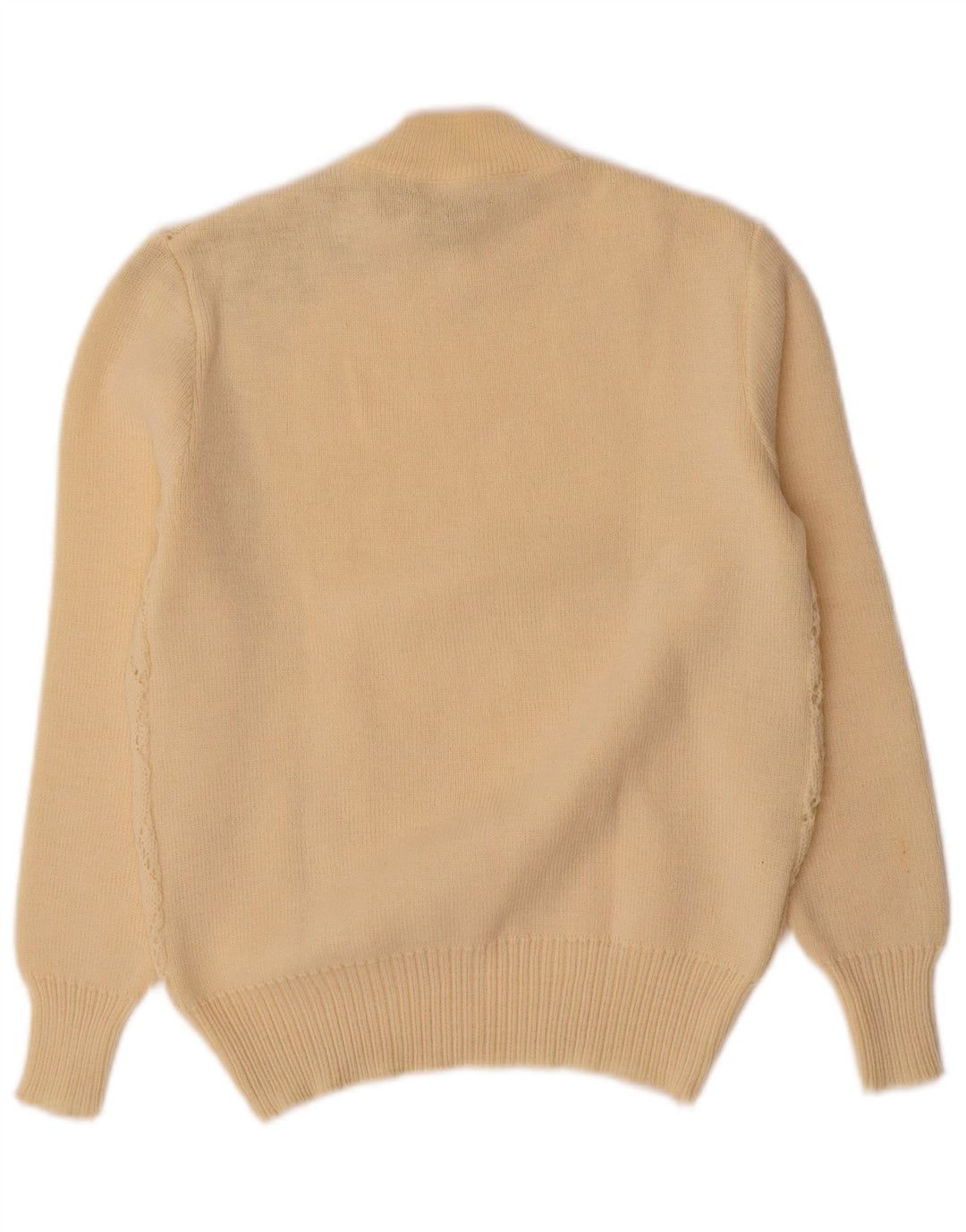 VINTAGE Pulover cu gât țestoasă pentru femei UK 10 Small Off White