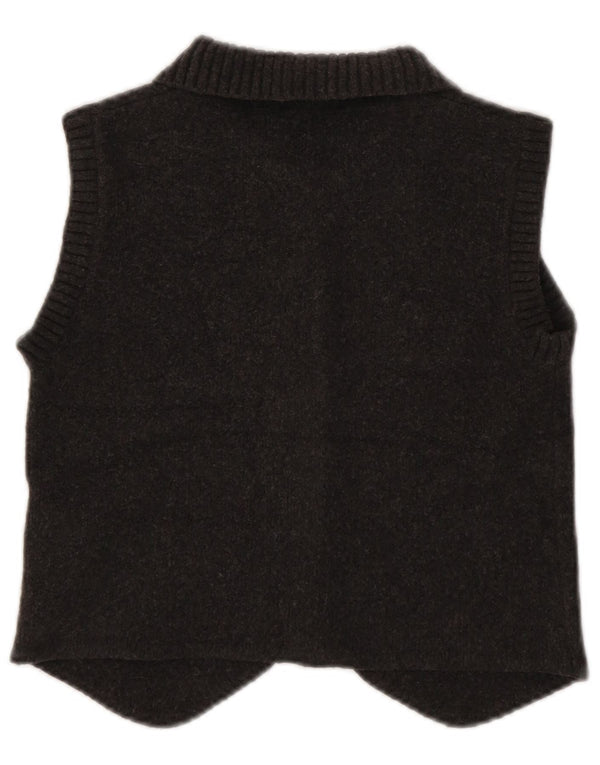 Pulover cardigan fără mâneci pentru femei Zara UK 10 Poliester maro mic