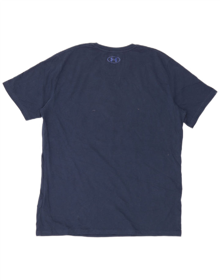 Tricou grafic pentru bărbați Under Armour Top mare din bumbac bleumarin