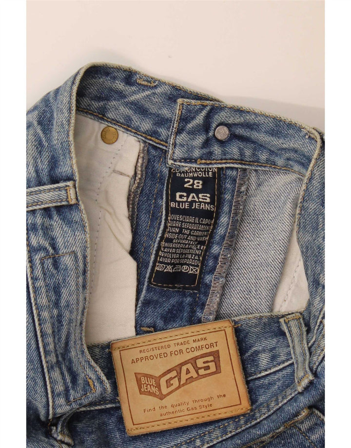 Pantaloni scurți din denim pentru femei Gas W28, bumbac albastru mediu