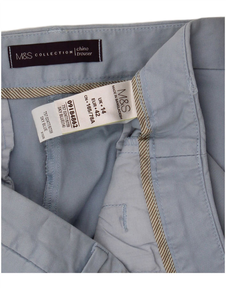MARKS & SPENCER Pantaloni chino subțiri pentru femei UK 14 Large W36 L30 Blue