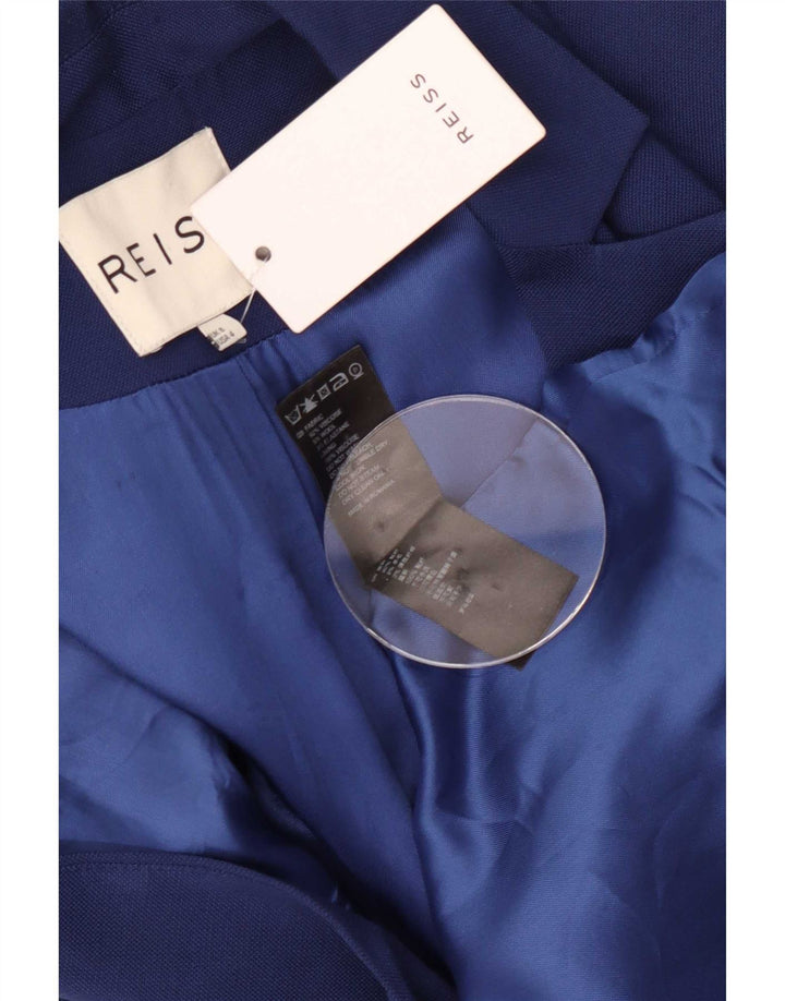 Jachetă Blazer pentru femei Reiss cu 1 nasture UK 8 Mic albastru viscoză