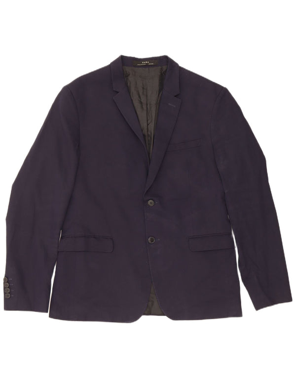 Blazer pentru bărbați Zara cu 2 nasturi EU 52 Viscoză mare albastru bleumarin