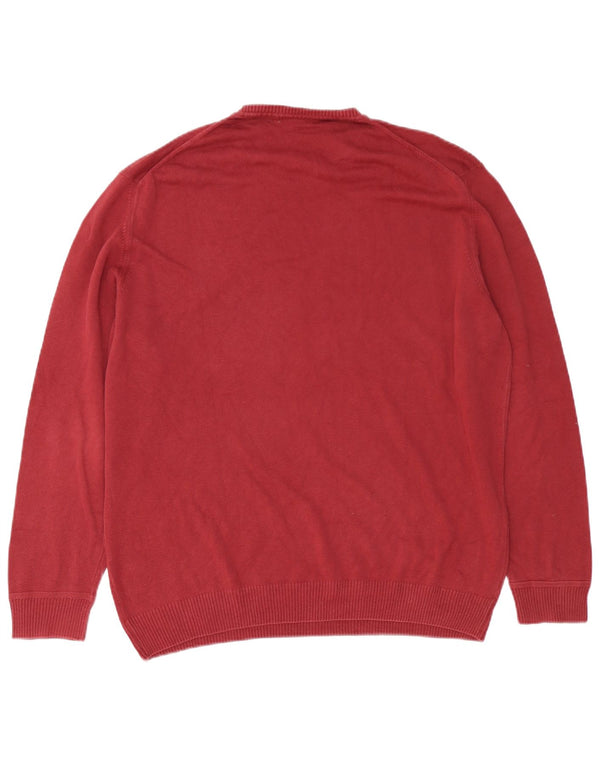 Pulover Massimo Dutti pentru bărbați cu gât crew pulover 2XL bumbac visiniu