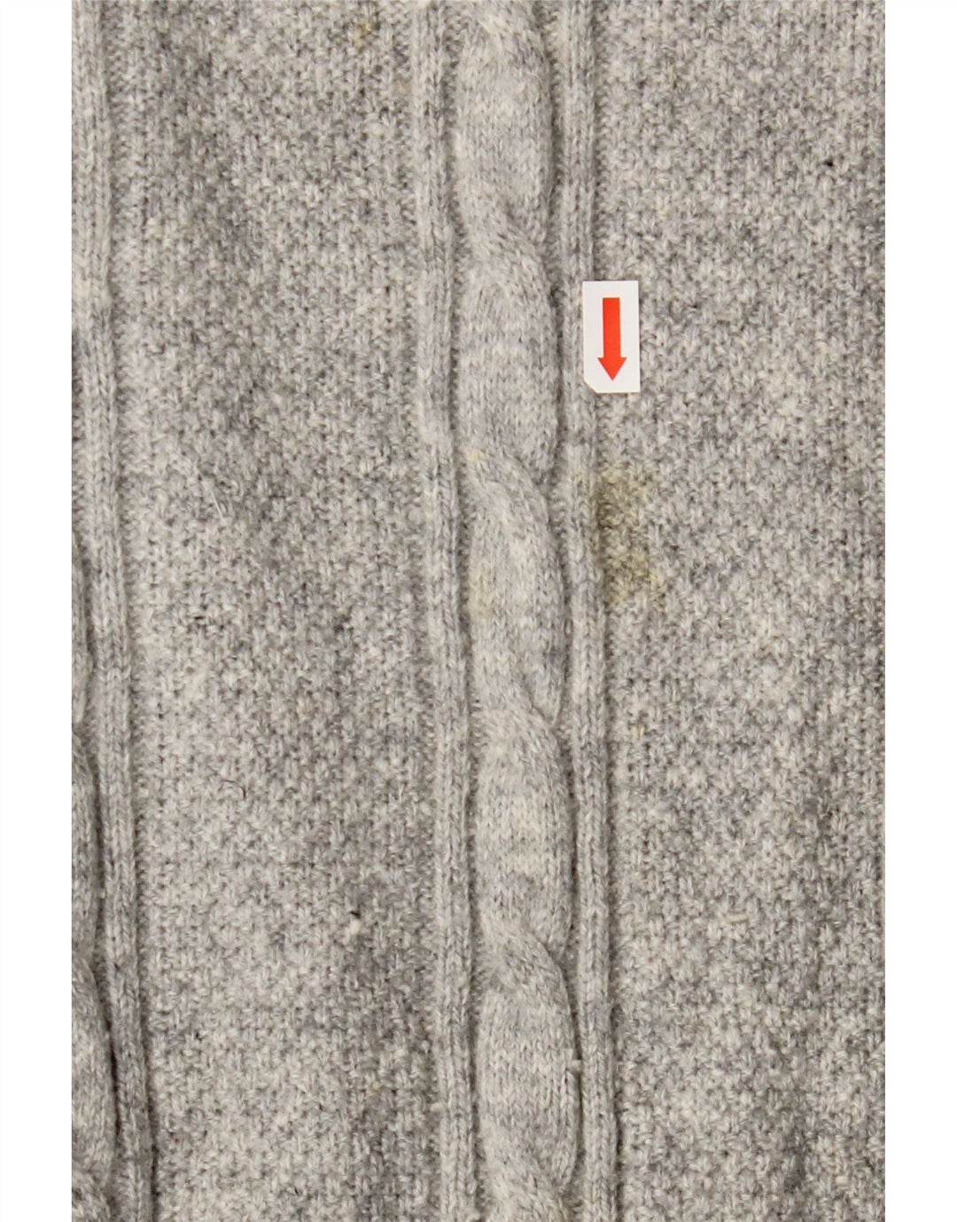 Crew Clothing Pulover pentru bărbați, cu fermoar, cu gât, lână de miel mare, gri