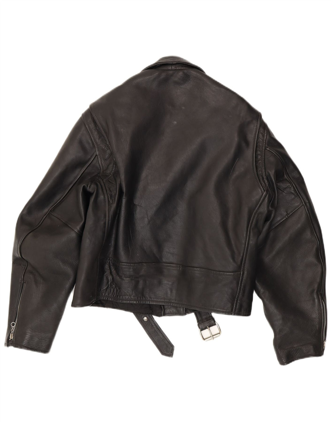 Jachetă de motociclist din piele vintage pentru femei UK 16, mare, neagră