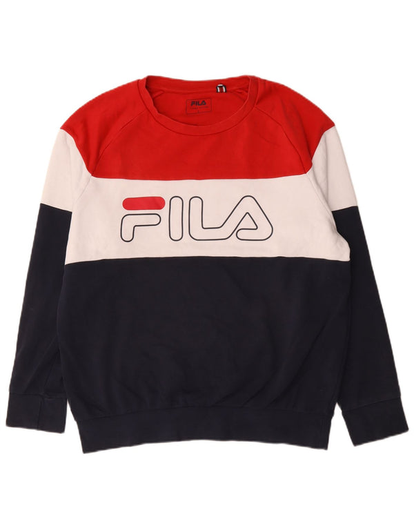 Pulover pentru bărbați Fila Graphic Pulover mare, multicolor, color block, bumbac