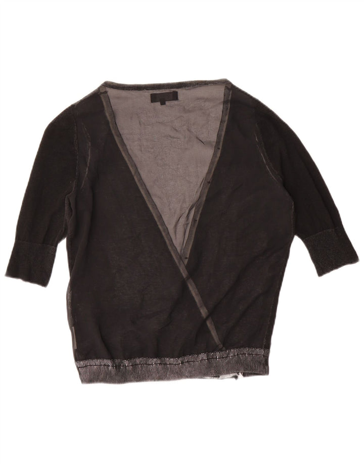 Pulover cardigan pentru femei Guess cu mâneci 3/4 UK 12, gri mediu