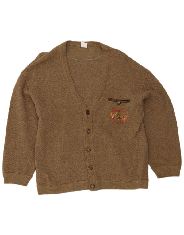 Pulover Cardigan Vintage pentru femei UK 18 XL Bumbac kaki