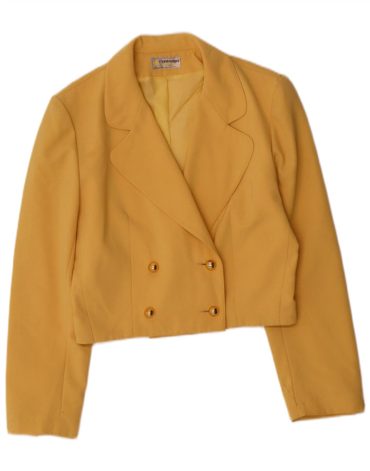 Jachetă vintage pentru femei la dublu piept IT 40 Small Yellow Classic