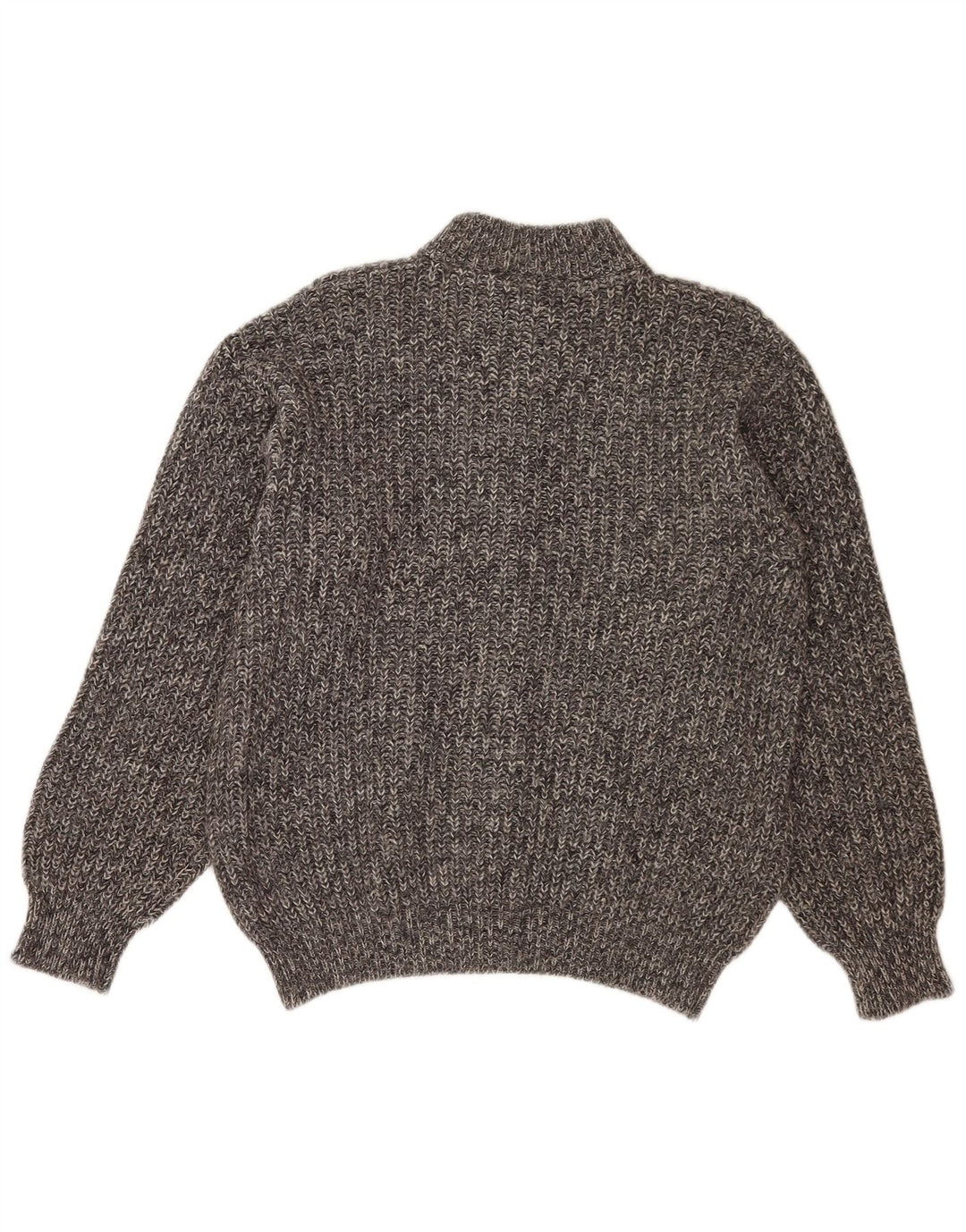 Pulover Cardigan Vintage pentru Damă UK 14 Lână de alpaca pete gri mediu