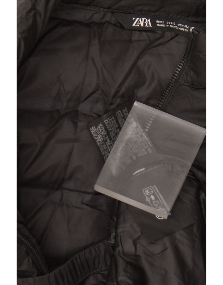 Gilet căptușit pentru femei Zara UK 16, mare, negru, poliester
