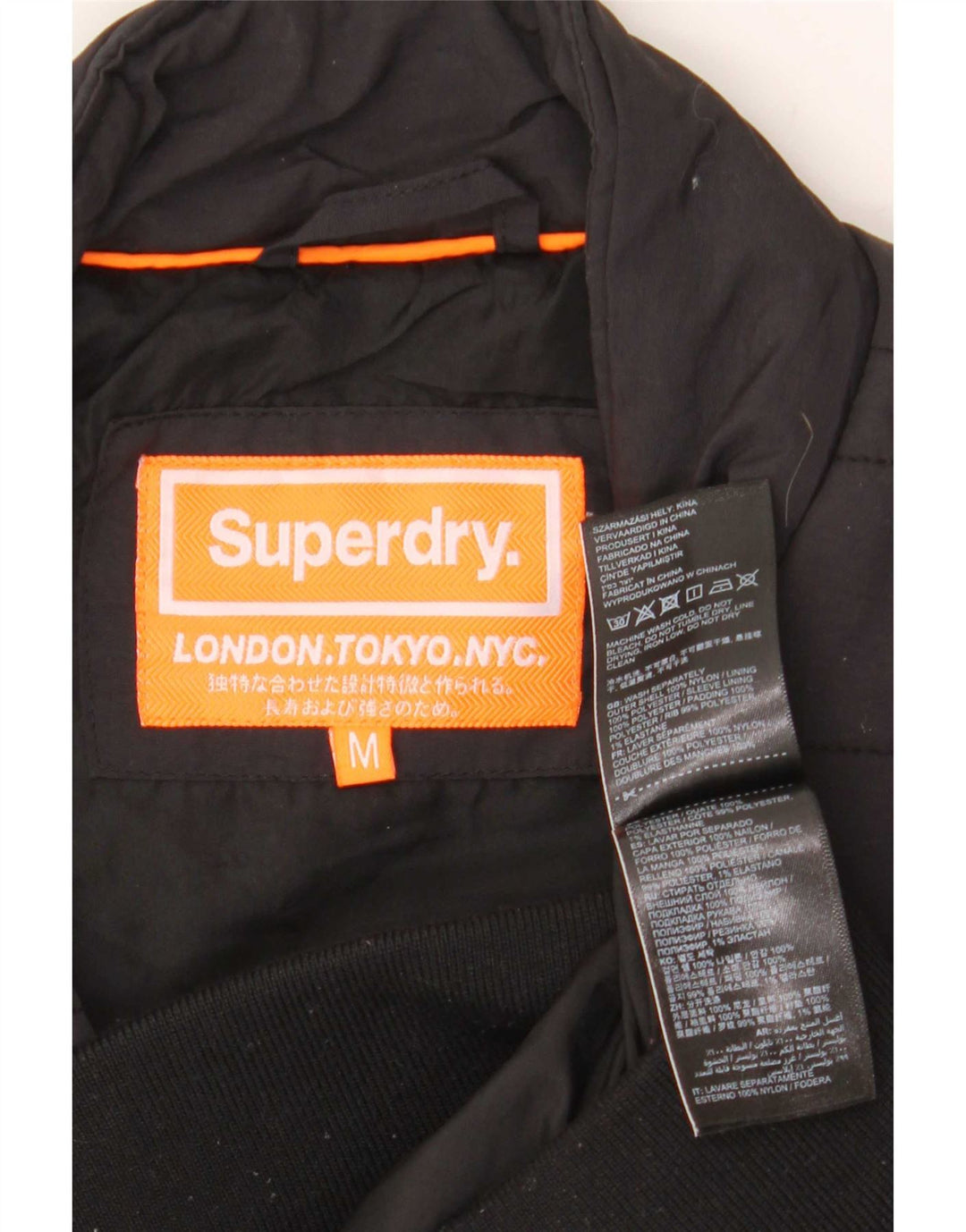 Jachetă căptușită pentru bărbați Superdry UK 38 Medium Black Nylon