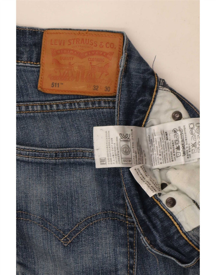 Blugi Levi's 511 Distressed Slim W32 L30 Bumbac albastru