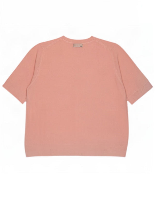 Pulover pentru femei Marks & Spencer, cu mânecă scurtă, cu decolteu triplu, 24 UK 4XL roz