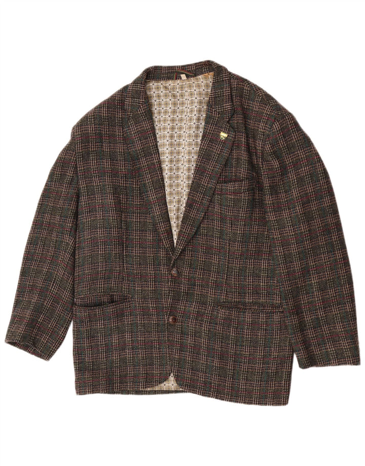 Jachetă pentru bărbați Cido Traditional Fit, cu 2 nasturi, IT 48 Medium Khaki Check