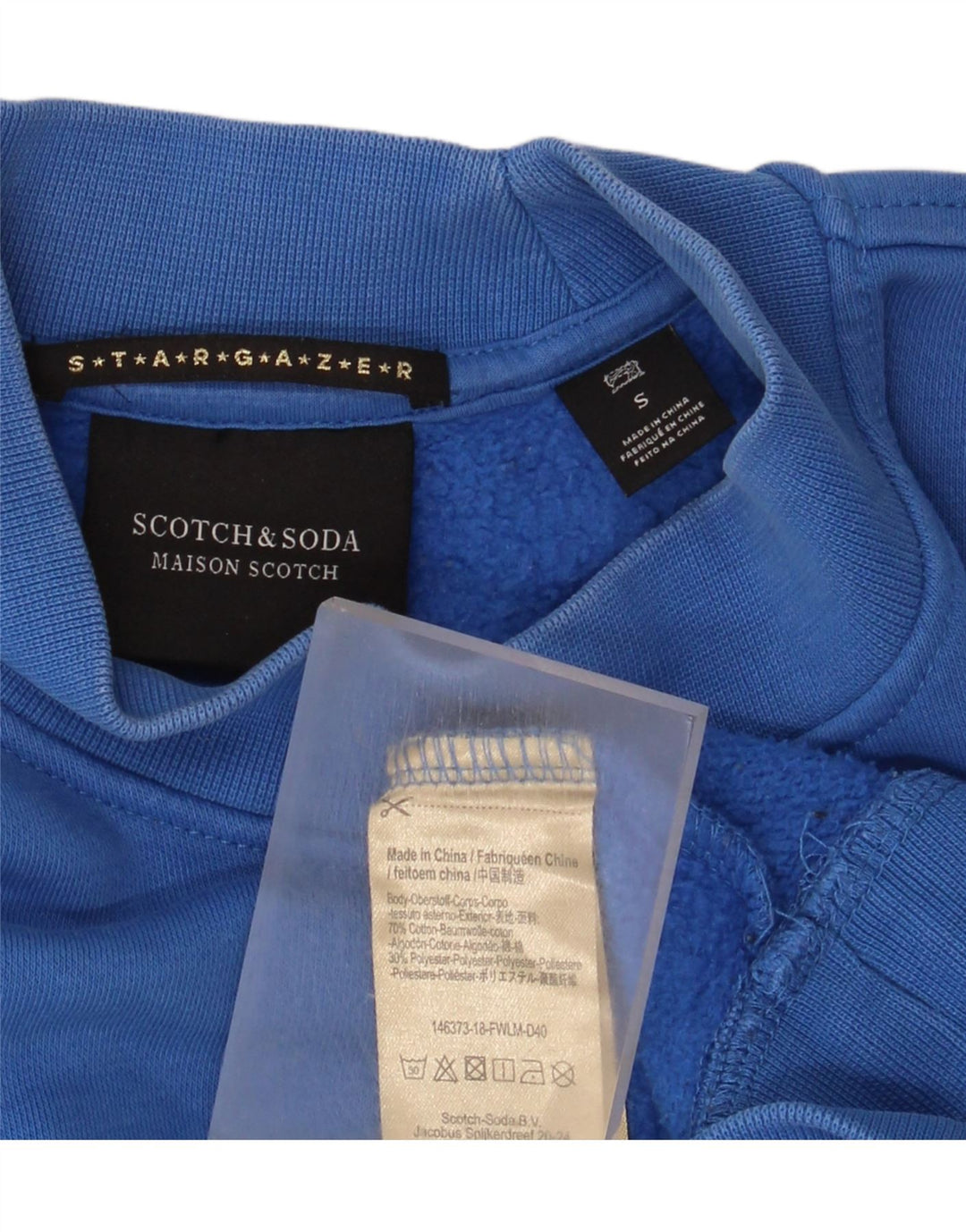 Scotch & Soda Pulover supradimensionat cu grafic pentru femei UK 10 Small Blue