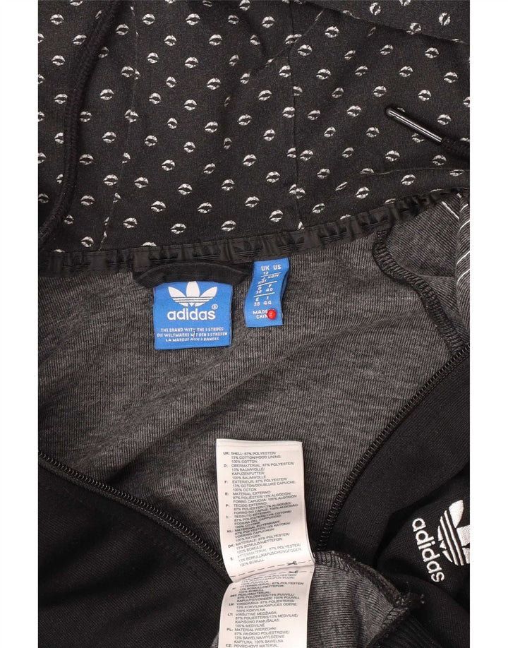 Pulover Adidas Graphic Zip pentru femei UK 12 Poliester mediu negru