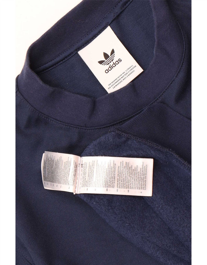 Hanorac grafic pentru bărbați Adidas Jumper mic din bumbac bleumarin