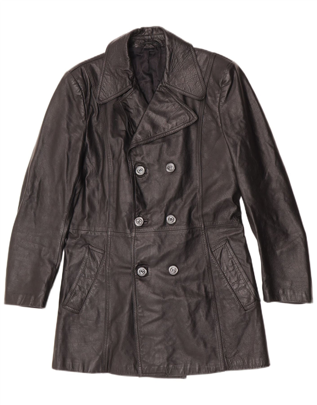 Palton din piele pentru bărbați vintage IT 48 Medium Black Classic