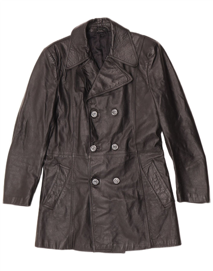 Palton din piele pentru bărbați vintage IT 48 Medium Black Classic