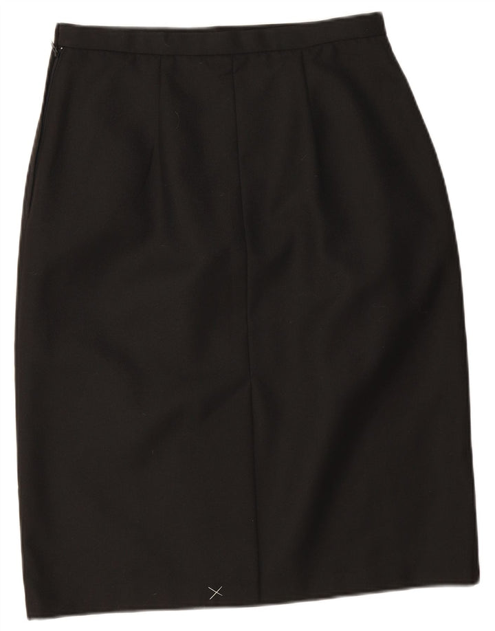 Fusta creion vintage pentru femei UK 14 Medium W28 Poliester negru