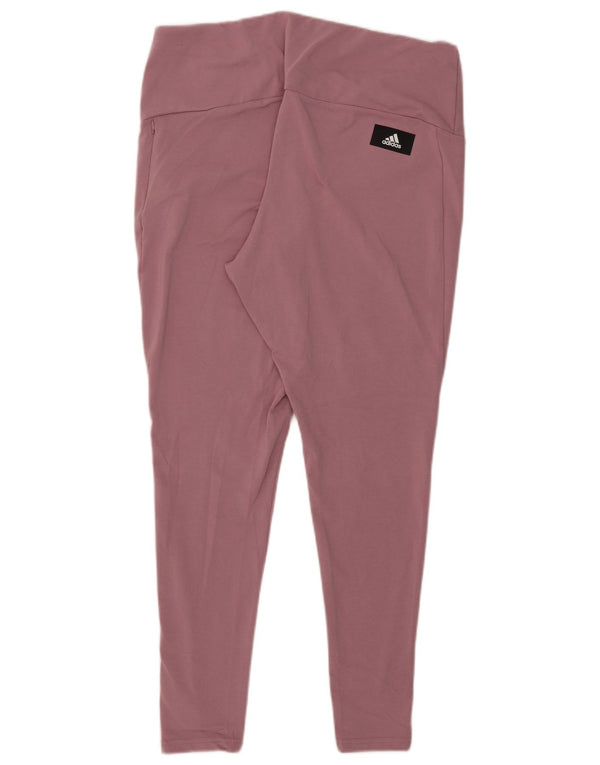 Adidas Womens Graphic Leggings UK 24/26 2XL Pink Cotton