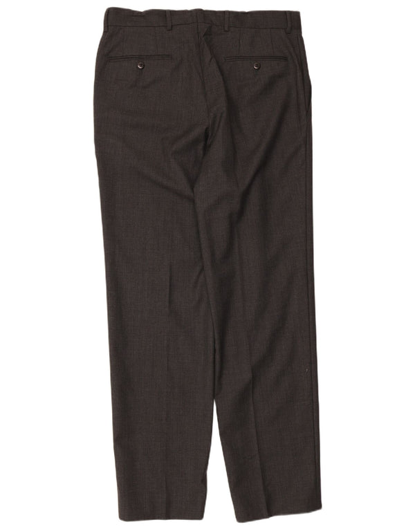 Pantaloni de costum drepți pentru bărbați Hugo Boss IT 48 Medium L34 L32 Lână virgină gri