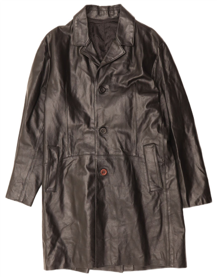 Palton din piele pentru bărbați VINTAGE UK 36 Piele neagră mică