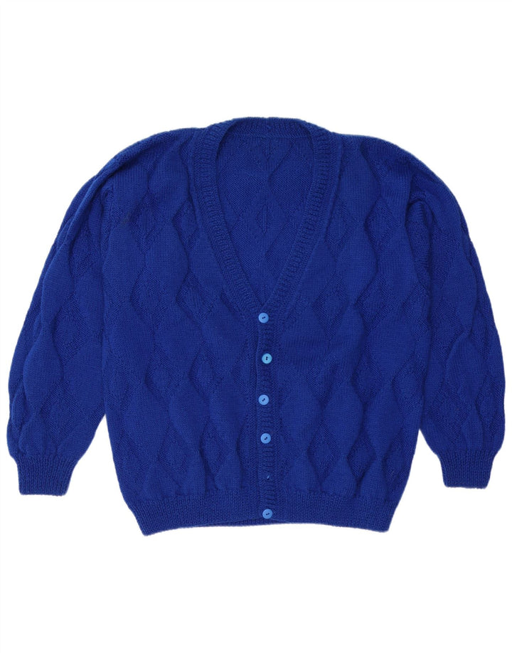 Pulover cardigan pentru bărbați VINTAGE XL Blue Argyle/Diamond
