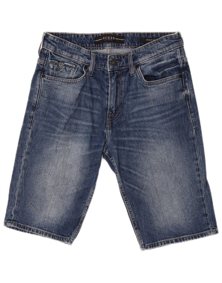 Pantaloni scurți Guess Regular Denim W30, bumbac albastru mediu