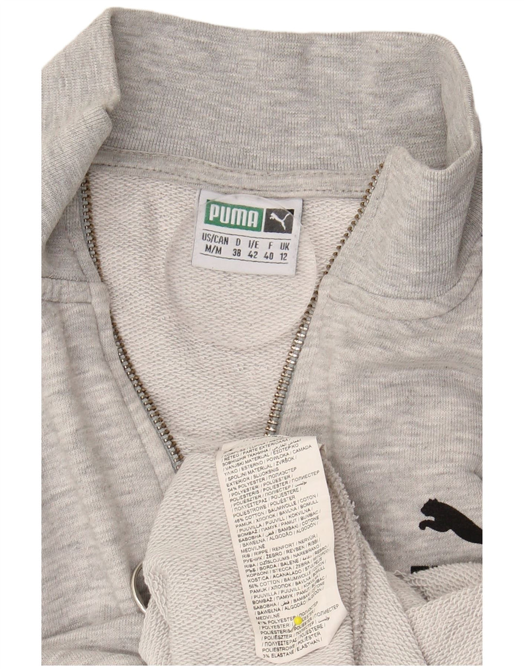 Pulover PUMA Crop Crop pentru femei UK 12 Medium Gri Colorblock