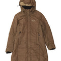 Jack Wolfskin Palton căptușit cu glugă pentru femei UK 16 Poliester maro mare