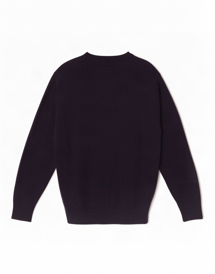 Pulover Massimo Dutti pentru bărbați, cu gât crew, bumbac mediu albastru bleumarin