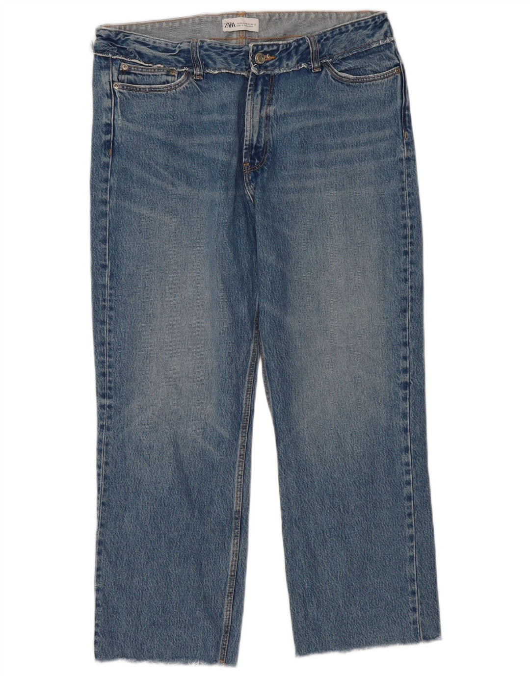 Blugi drepti pentru femei Zara EU 42 Large W32 L27 Albastru