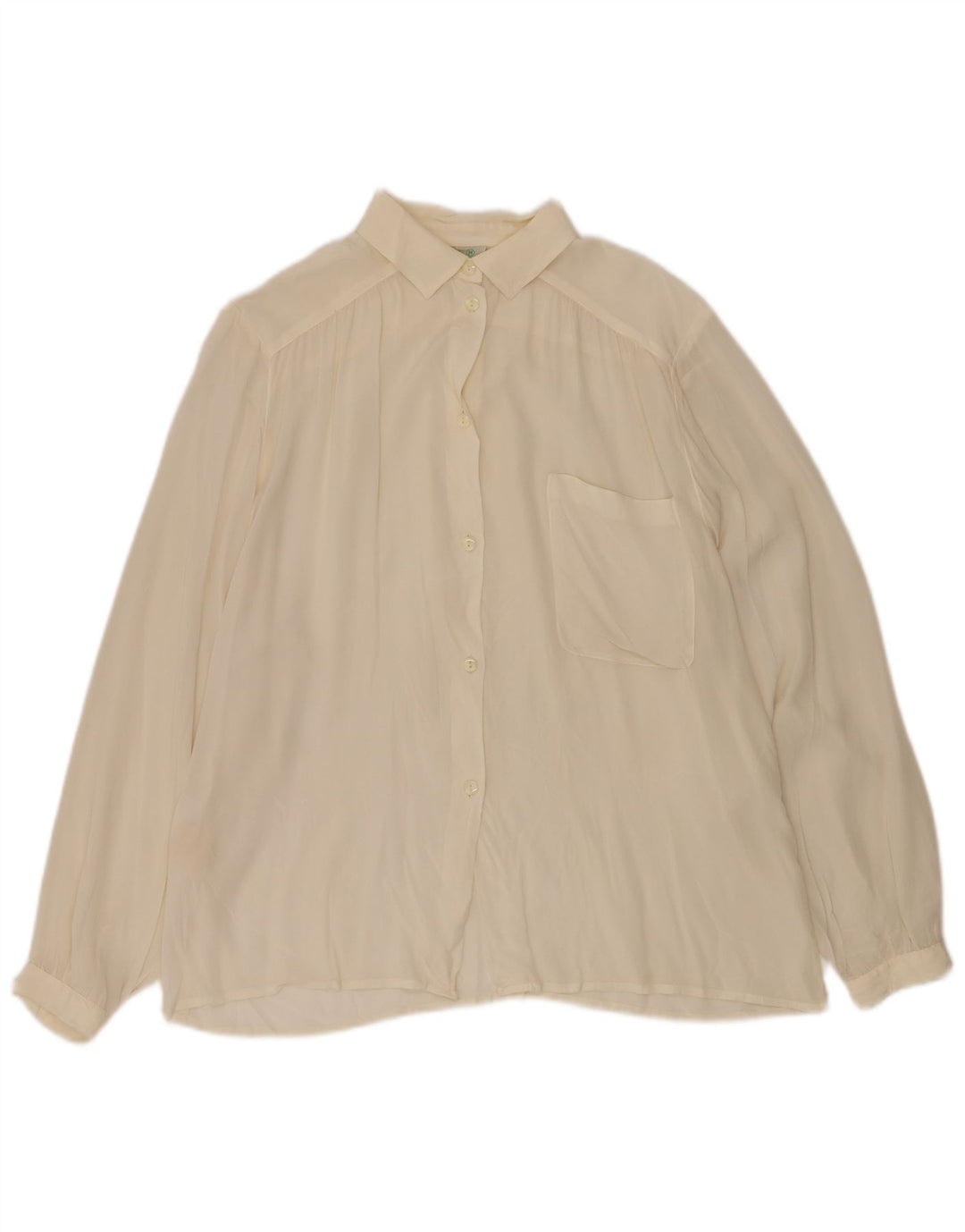 Bluză cămașă transparentă pentru femei MARCELLA UK 14, mătase medie alb catifelat