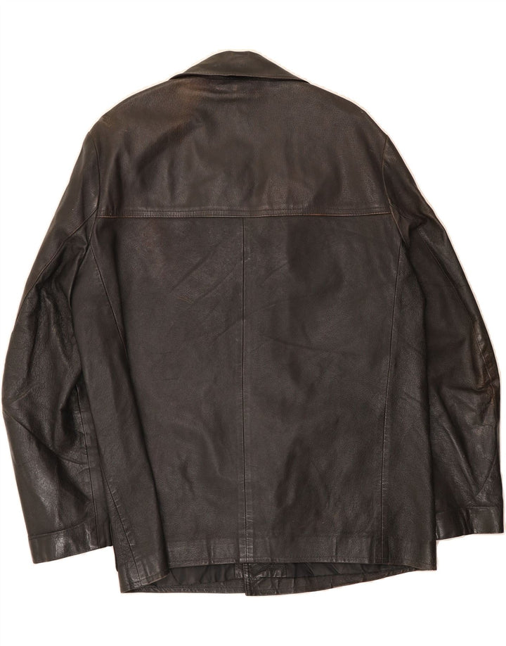 VINTAGE Mens Leather Jacket UK 42 XL Black Classic Vintage Vintage and Second-Hand Vintage from Messina Hembry 
