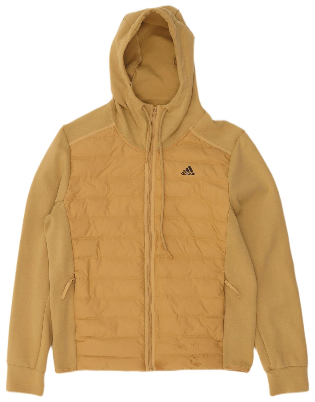 Jachetă bomber cu glugă pentru bărbați Adidas UK 38, bumbac mediu bej