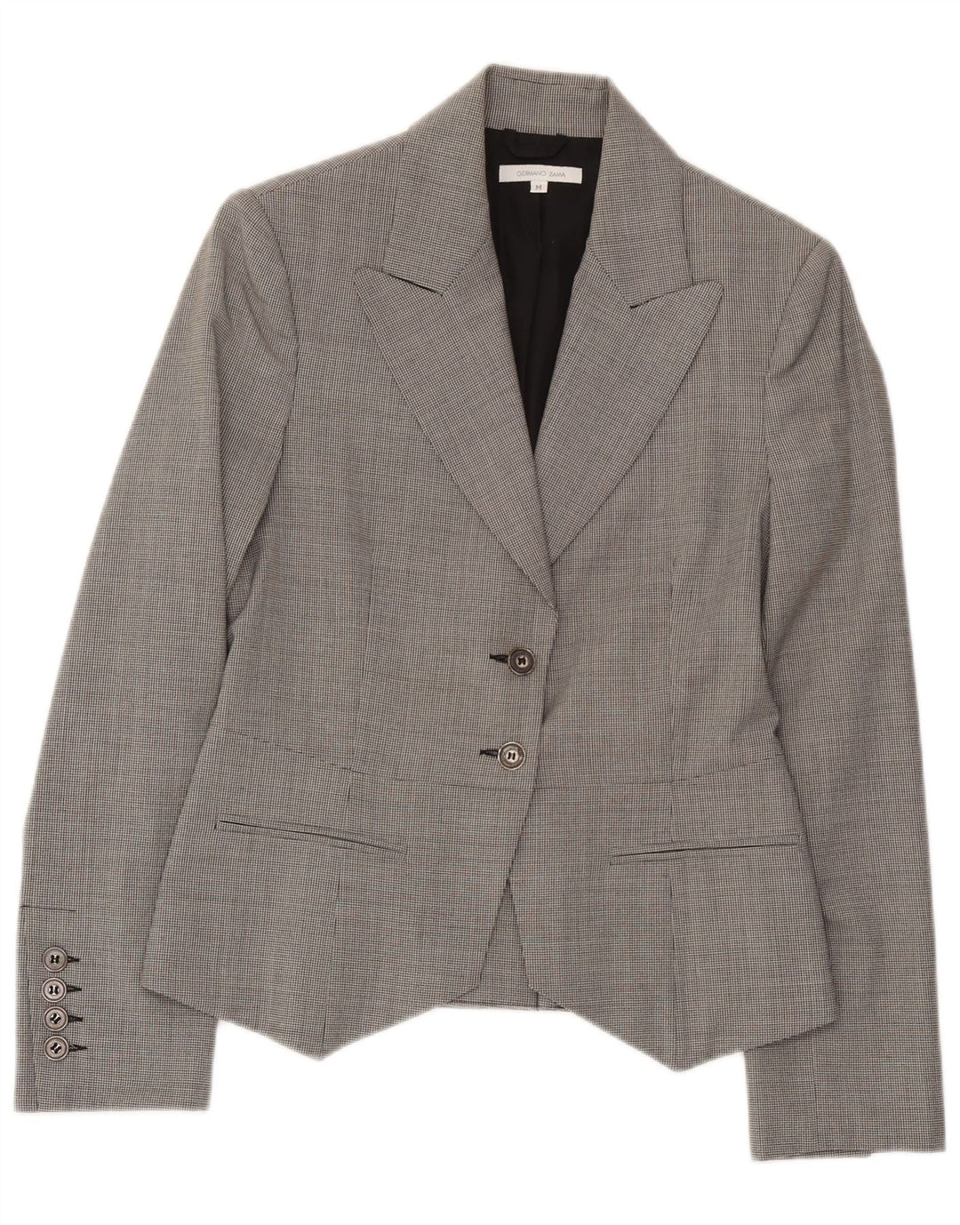 Germano Zama Sacou blazer pentru femei cu 2 nasturi UK 12 Medium Gri Check