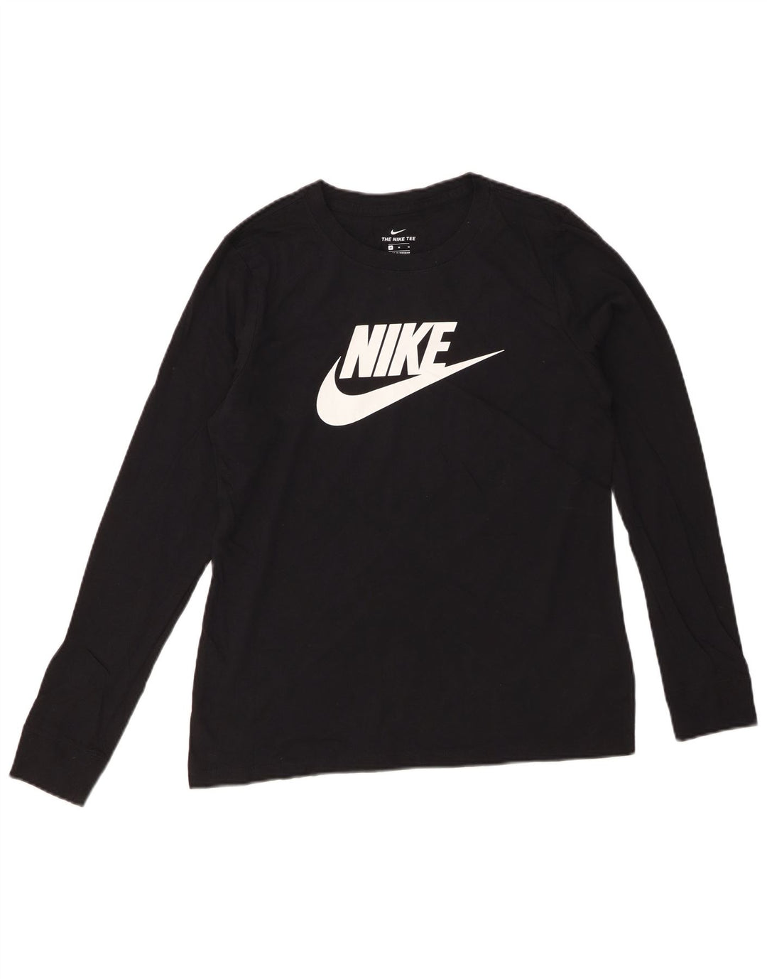 Top grafic NIKE pentru femei cu mânecă lungă UK 14, bumbac mediu negru